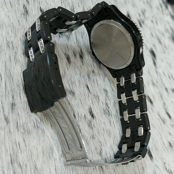 ANNE KLEIN Black Resin Crystal Lightweight Watch - Picture 4 of 9